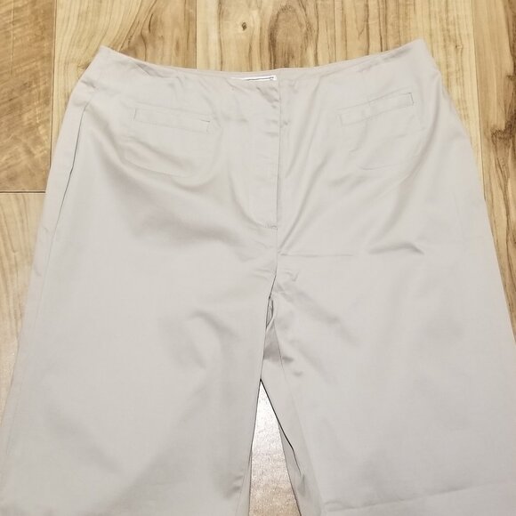 Talbots Collection 8 Petite Taupe Chino Trouser Straight Leg Pants 29x25.5 Ankle - Picture 2 of 9